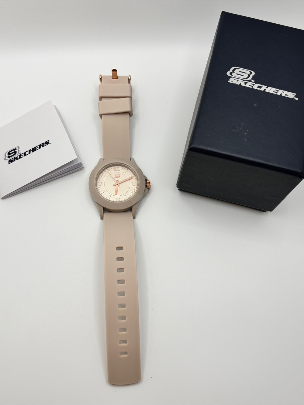Skechers Nude Silicone Strap Watch with Rose Gold Details